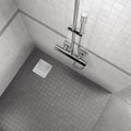 Scarico doccia quadrato in acciaio inox ultrapiatto - 4 misure Q5, argentato