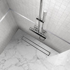 Scarico Doccia Lineare INOX - Copertura Argentata, Filtro e Sifone 360º - Modello B1