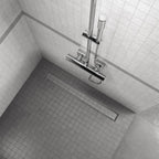 Ralo de duche inclinável 2 em 1 retangular em aço inoxidável ultraplano Modelo R2