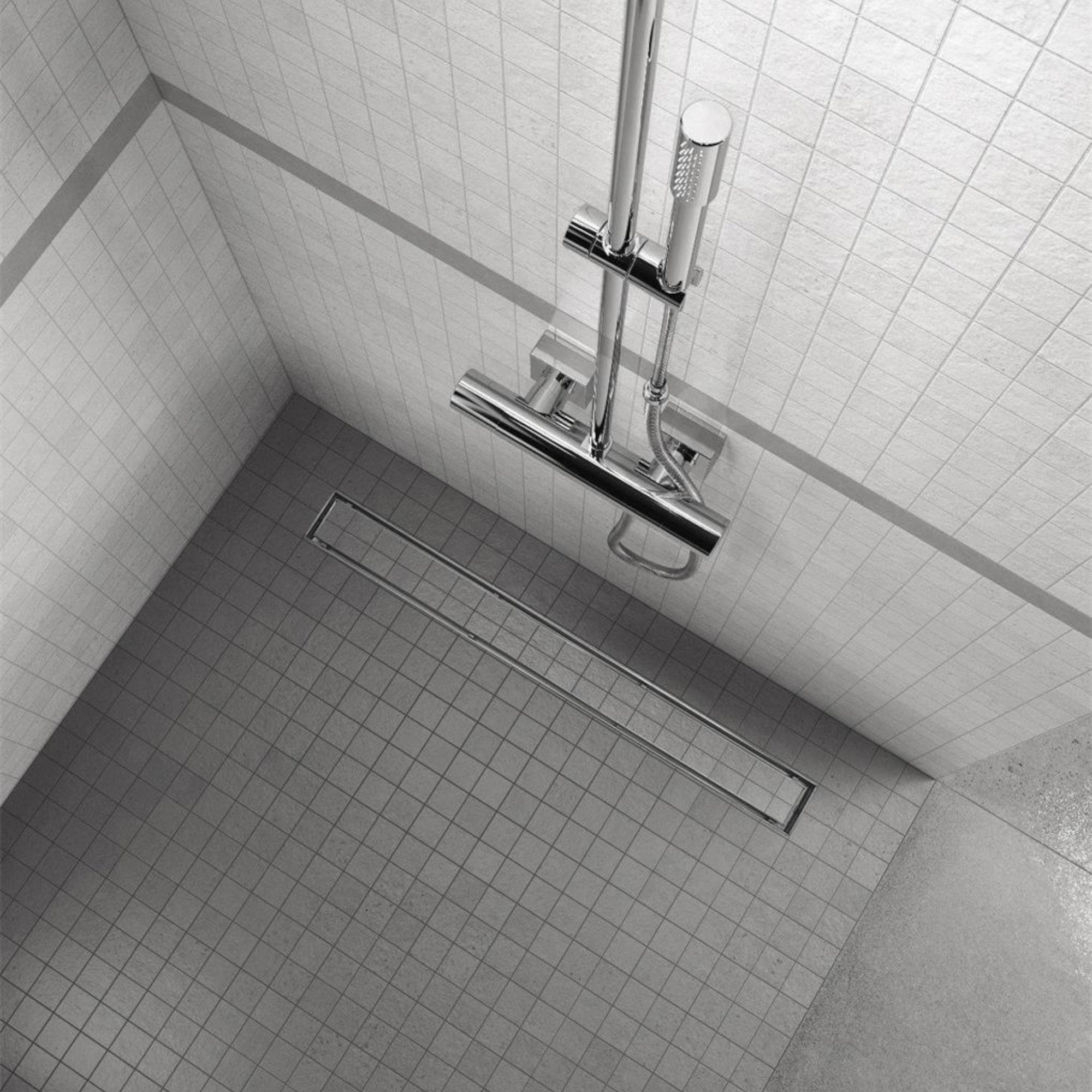 Ralo de duche inclinável 2 em 1 retangular em aço inoxidável ultraplano Modelo R2