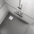 Scarico doccia quadrato in acciaio inox ultrapiatto - 4 misure Q1, argentato
