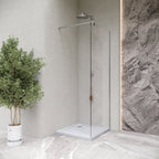 SHIMMER - Piatto doccia bianco Stone acrilico, texture pietra, ultrasottile 5 cm, sifone e valvola inclusi