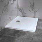 SHIMMER - Piatto doccia Bubble acrilico bianco, texture “bolle”, ultrasottile 5 cm, sifone e valvola inclusi