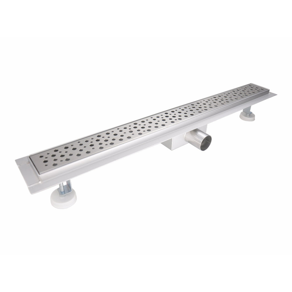 Desagüe de ducha rectangular de acero inoxidable ultraplano Modelo R5 Plateado Drenaje borde griego