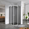 KAYLEE - Cabina doccia reversibile con porte scorrevoli, profilo bianco e vetro temperato fumé da 6 mm