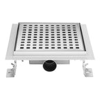 Scarico doccia quadrato in acciaio inox ultrapiatto - 4 misure Q5, argentato