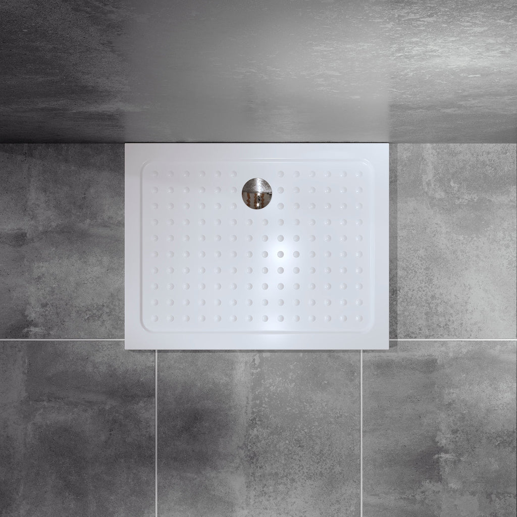 SHIMMER - Piatto doccia Bubble acrilico bianco, texture “bolle”, ultrasottile 5 cm, sifone e valvola inclusi