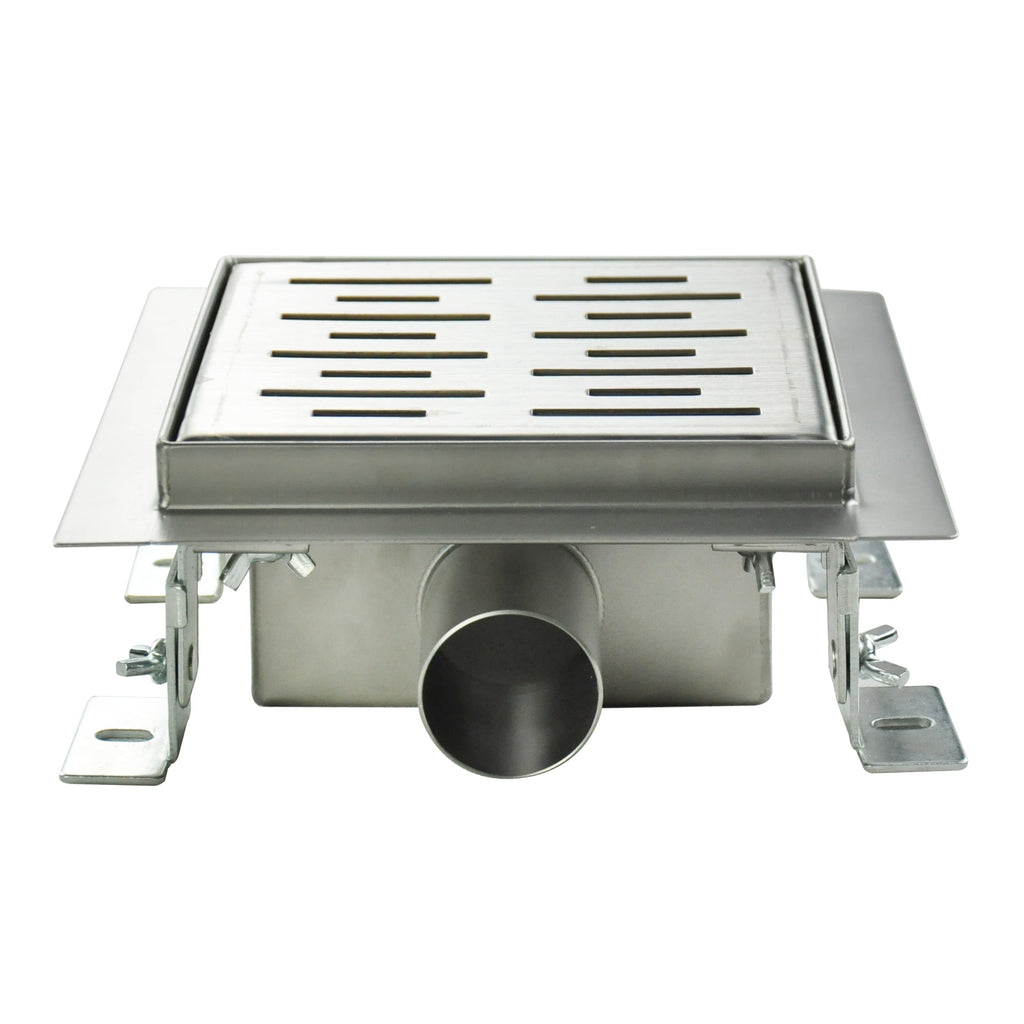 Scarico doccia quadrato in acciaio inox ultrapiatto - 4 misure Q4, argentato