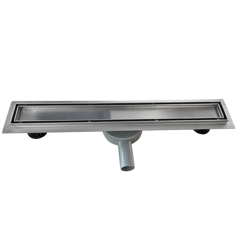 Scarico Doccia Lineare INOX - Copertura Argentata, Filtro e Sifone 360º - Modello B1