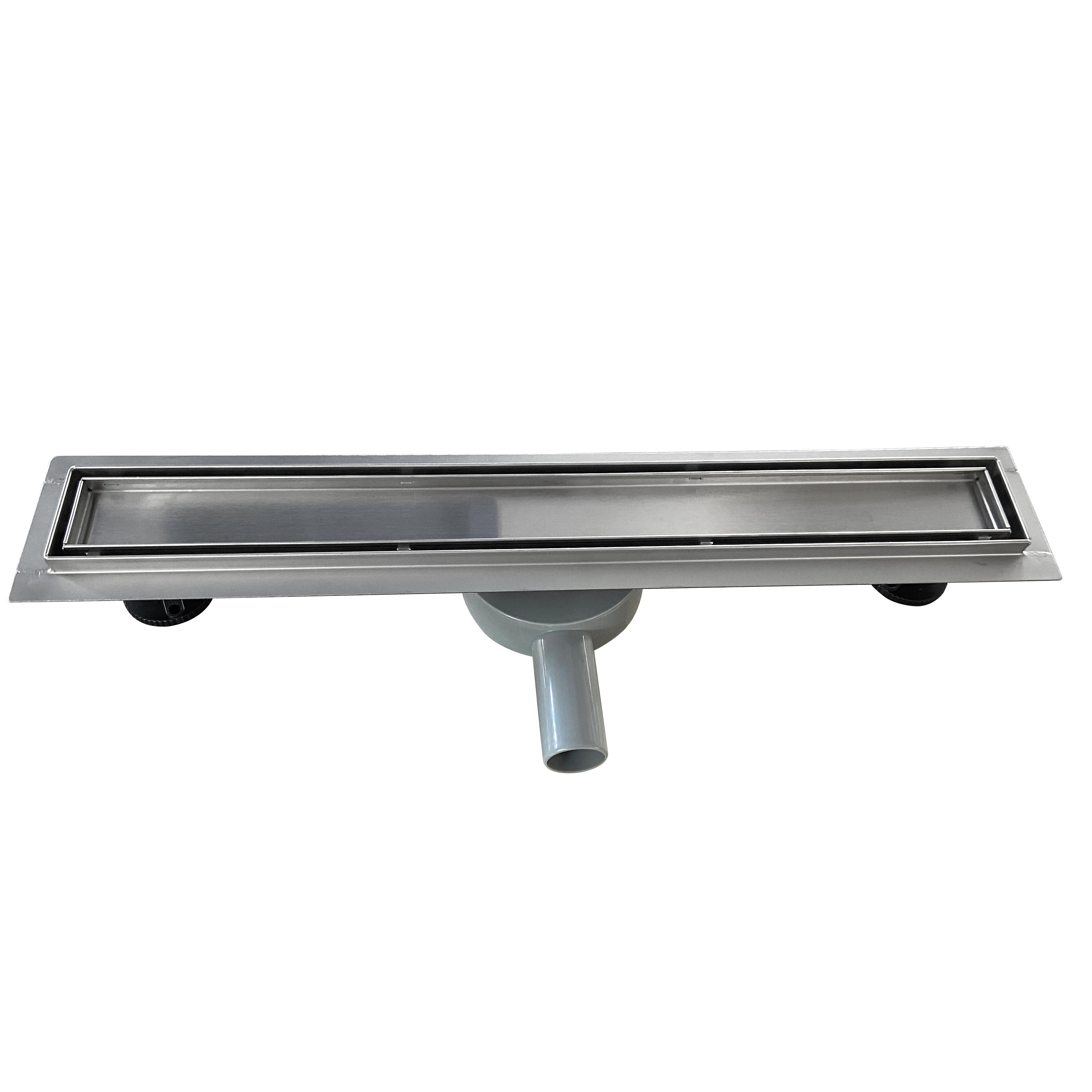 Scarico Doccia Lineare INOX - Copertura Argentata, Filtro e Sifone 360º - Modello B1