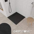 POLAR - Piatto doccia nero antiscivolo, resistente, durevole e facile da pulire - Incl. sifone
