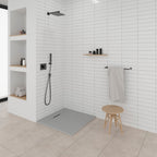 POLAR - Piatto doccia grigio antiscivolo, resistente, durevole e facile da pulire - Incl. sifone