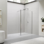 Extensión giratoria de 40 cm para mampara de ducha Walk-In | Vidrio templado 10 mm, protección contra salpicaduras