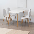 Set Tavolo e Sedie Felicia Hemans, Struttura Metallica Effetto Legno