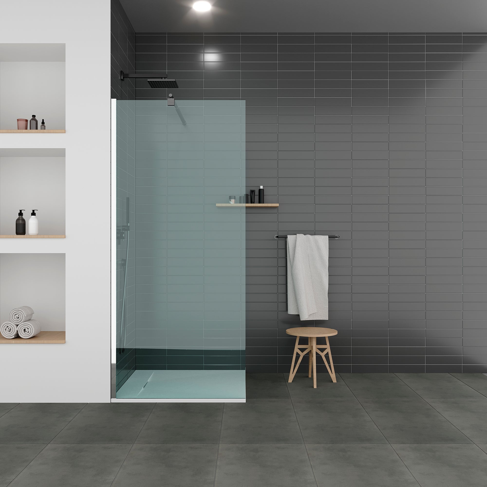 POLAR - Piatto doccia bianco antiscivolo, resistente, durevole e facile da pulire - Incl. sifone