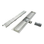 Desagüe de ducha rectangular de acero inoxidable ultraplano Modelo R5 Plateado Drenaje borde griego