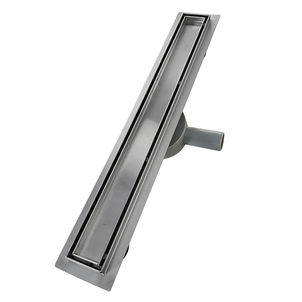 Scarico Doccia Lineare INOX - Copertura Argentata, Filtro e Sifone 360º - Modello B1