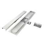Desagüe de ducha rectangular de acero inoxidable ultraplano 50 cm - 120 cm Modelo R1