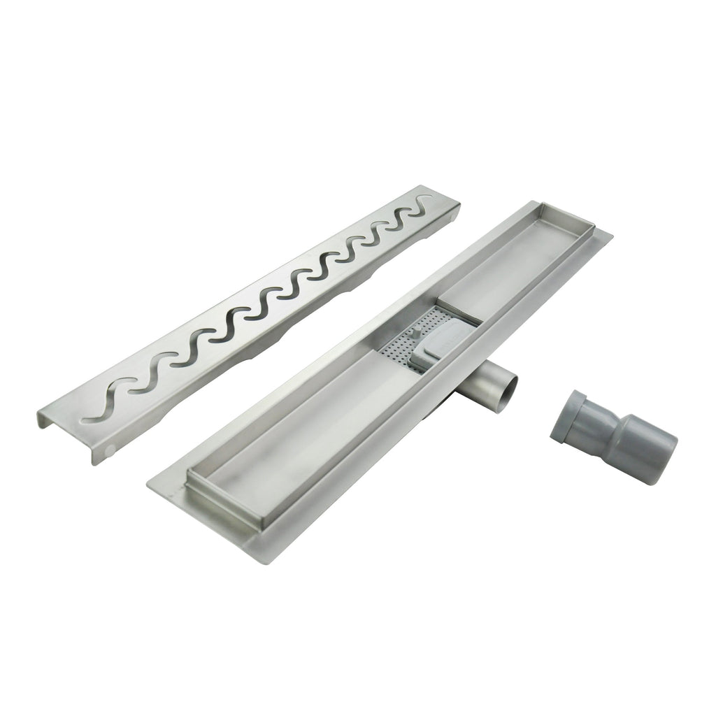 Scarico doccia in acciaio inox - design onde R6