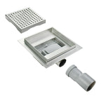 Scarico doccia quadrato in acciaio inox ultrapiatto - 4 misure Q5, argentato