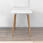 FELICIA - Mesa de jantar 120x70x74,5 cm – Estrutura metálica efeito madeira, pés antiderrapantes, montagem fácil