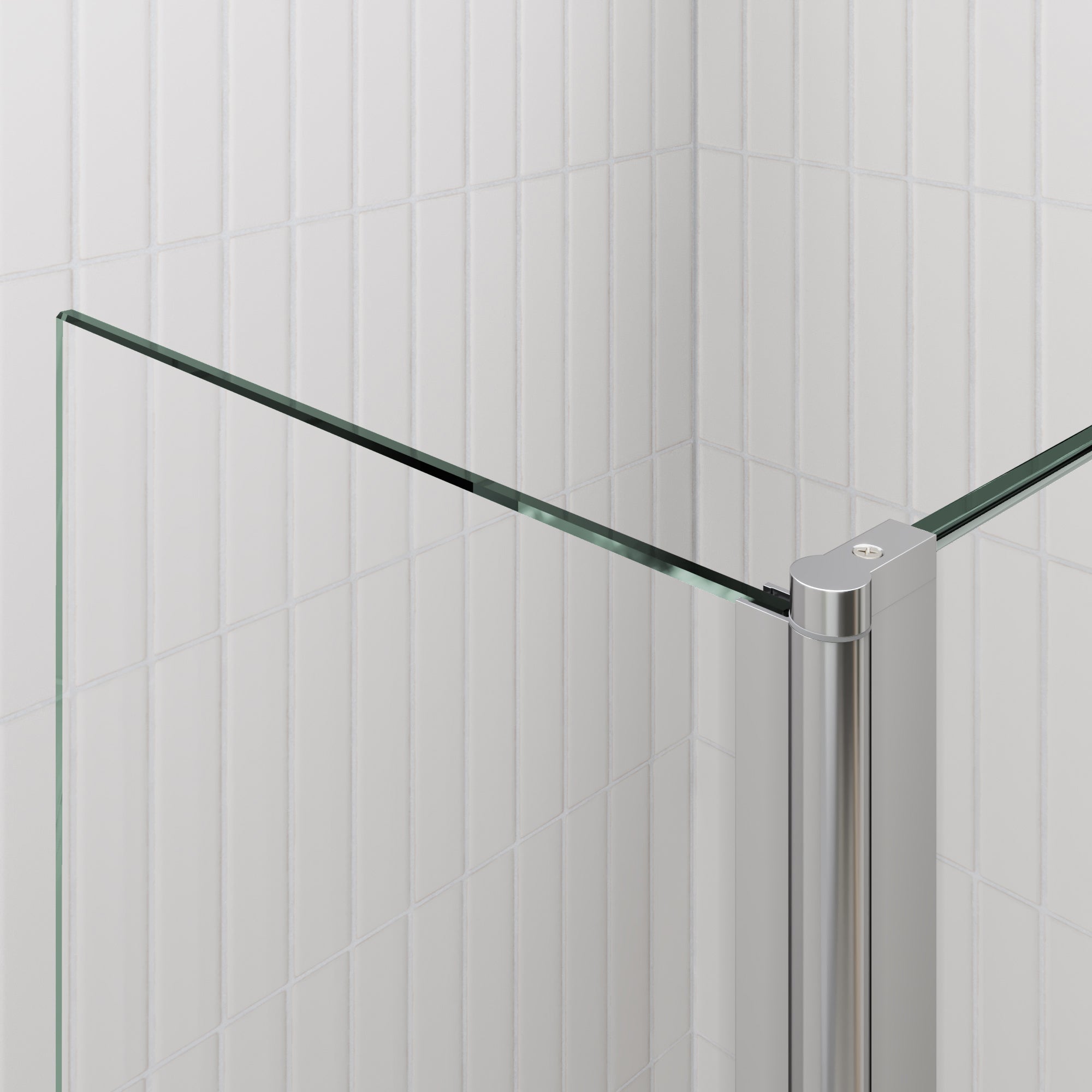 Extensión giratoria de 40 cm para mampara de ducha Walk-In | Vidrio templado 10 mm, protección contra salpicaduras
