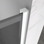 KAYLEE - Cabina doccia reversibile con porte scorrevoli, profilo bianco e vetro temperato fumé da 6 mm