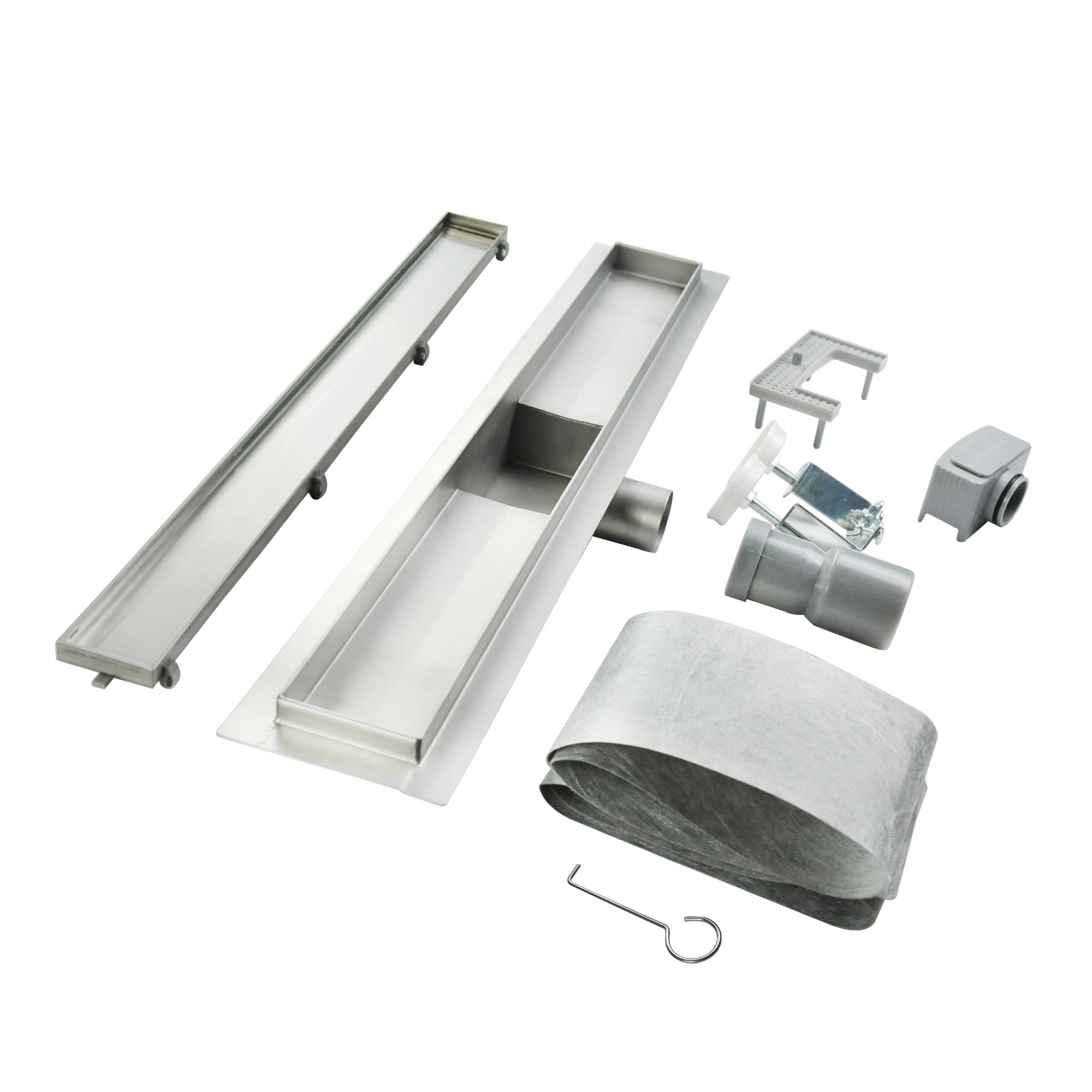 Ralo de duche inclinável 2 em 1 retangular em aço inoxidável ultraplano Modelo R2