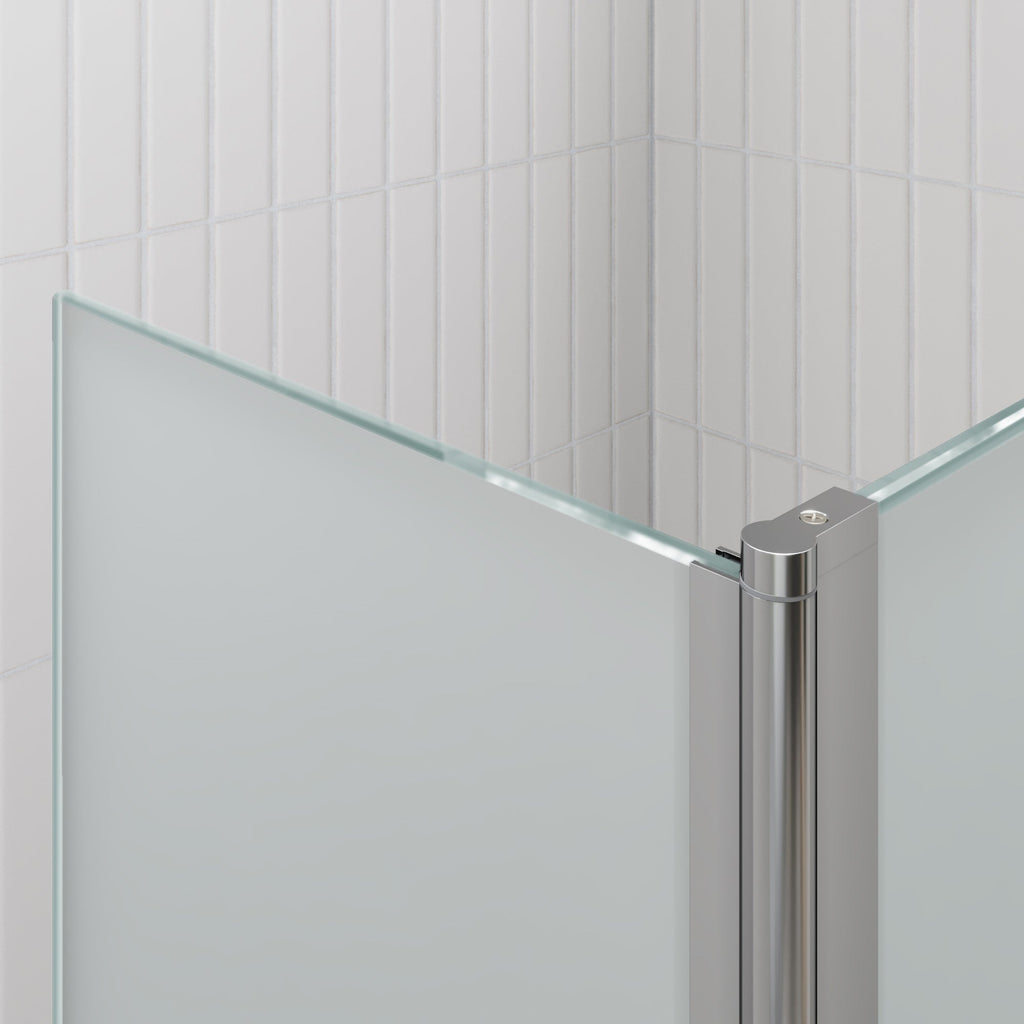 Extensión giratoria de 40 cm para mampara de ducha Walk-In | Vidrio templado 10 mm, protección contra salpicaduras