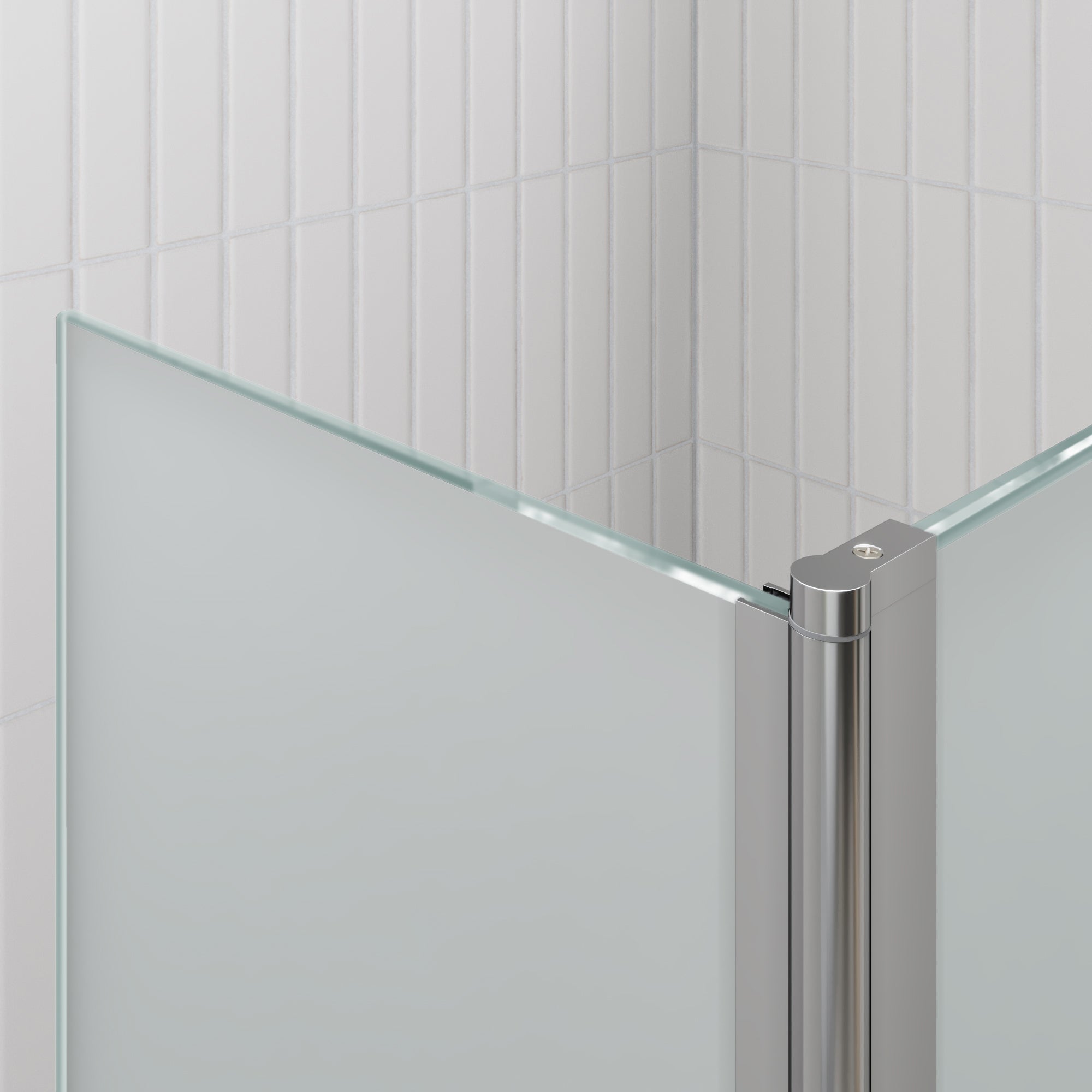 Extensión giratoria de 40 cm para mampara de ducha Walk-In | Vidrio templado 10 mm, protección contra salpicaduras