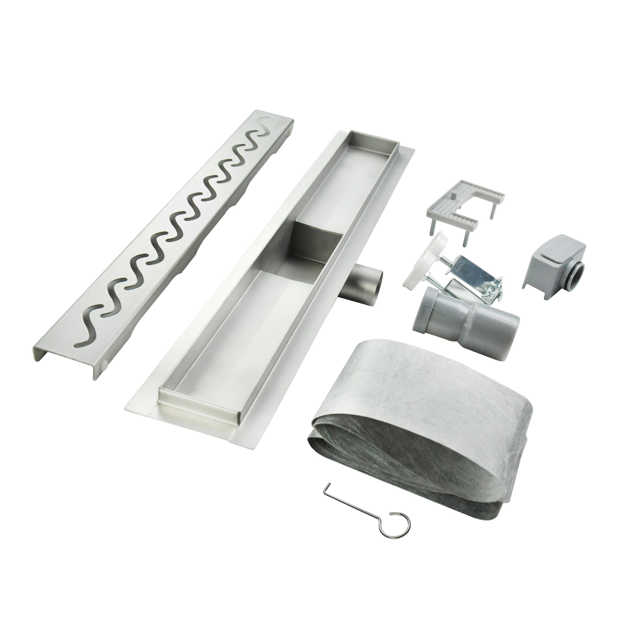 Scarico doccia in acciaio inox - design onde R6