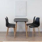 Conjunto de mesa e cadeiras Felicia Hemans, estrutura metálica efeito madeira