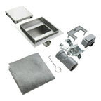 Scarico doccia quadrato in acciaio inox ultrapiatto - 4 misure Q1, argentato