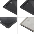 SHIMMER - Piatto doccia nero Smooth acrilico, texture liscia, ultrasottile 5 cm, sifone e valvola inclusi