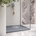 HIEMAL - Piatto doccia grigio antiscivolo, resistente e durevole - Incl. sifone e griglia inox