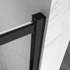 KAYLEE - Cabina doccia reversibile con porte scorrevoli, profilo nero e vetro temperato trasparente da 6 mm