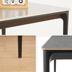 RUTH + WENDY | Conjunto de mesa 140x80 cm en cerámica sinterizada y 4 o 6 sillas de polipropileno para interior y exterior