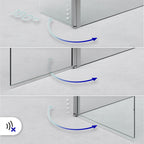 Extensión giratoria de 40 cm para mampara de ducha Walk-In | Vidrio templado 10 mm, protección contra salpicaduras