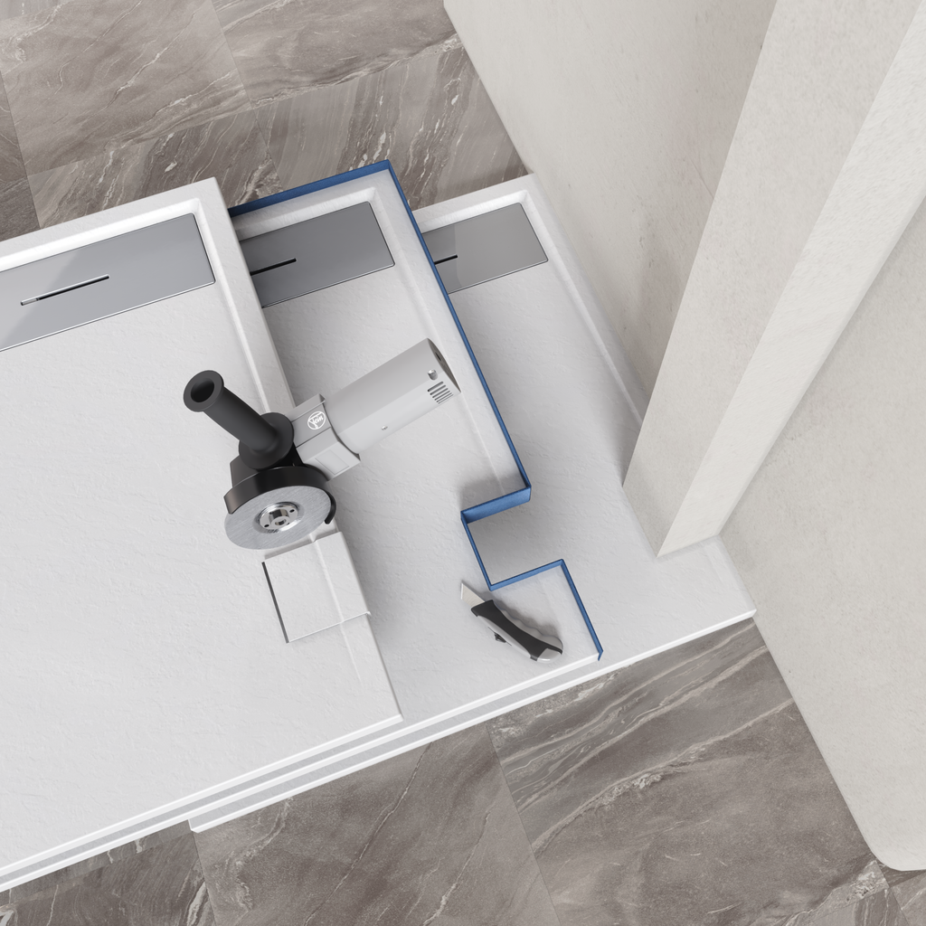 HIEMAL - Piatto doccia bianco antiscivolo, resistente e durevole - Incl. sifone e griglia inox