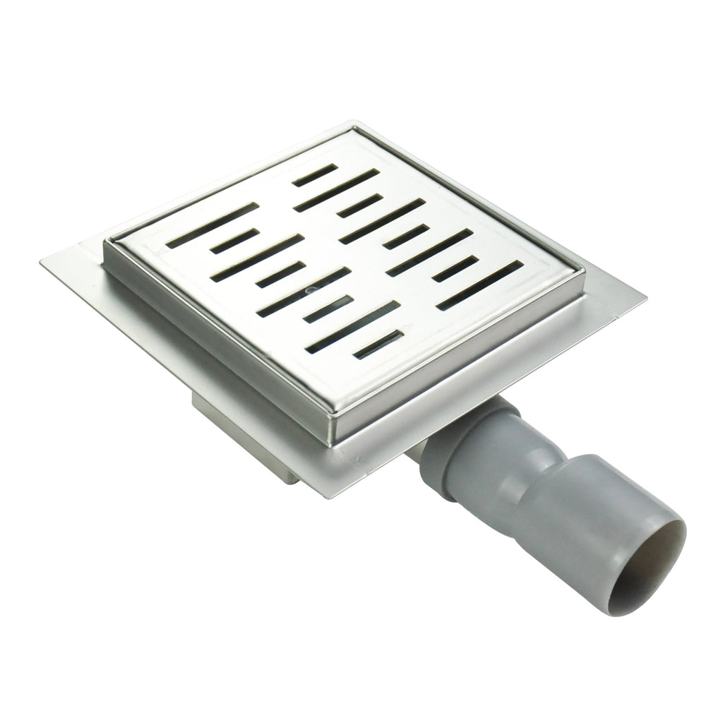 Scarico doccia quadrato in acciaio inox ultrapiatto - 4 misure Q4, argentato