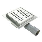 Scarico doccia quadrato in acciaio inox ultrapiatto - 4 misure Q4, argentato