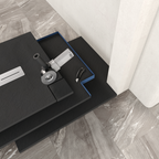 LUMIA - Piatto doccia nero antiscivolo, resistente e durevole - Incl. sifone e griglia inox