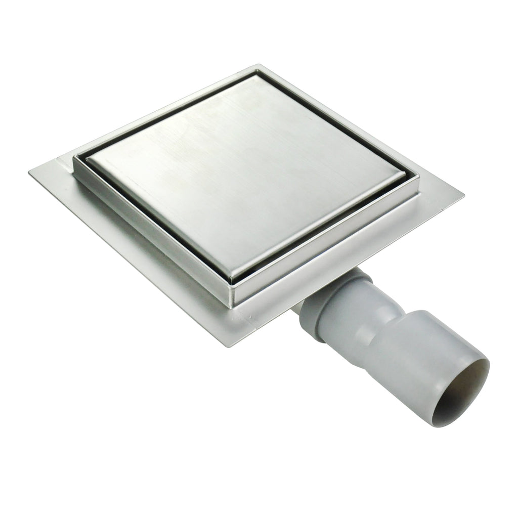 Scarico doccia quadrato in acciaio inox ultrapiatto - 4 misure Q1, argentato