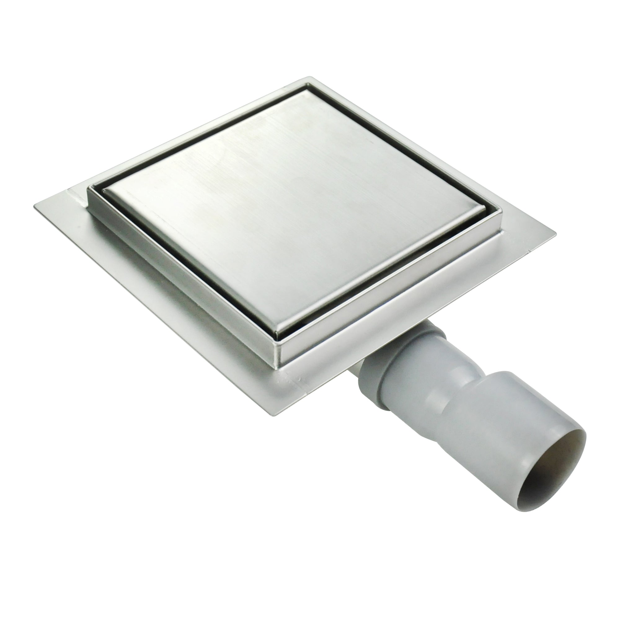 Scarico doccia quadrato in acciaio inox ultrapiatto - 4 misure Q1, argentato