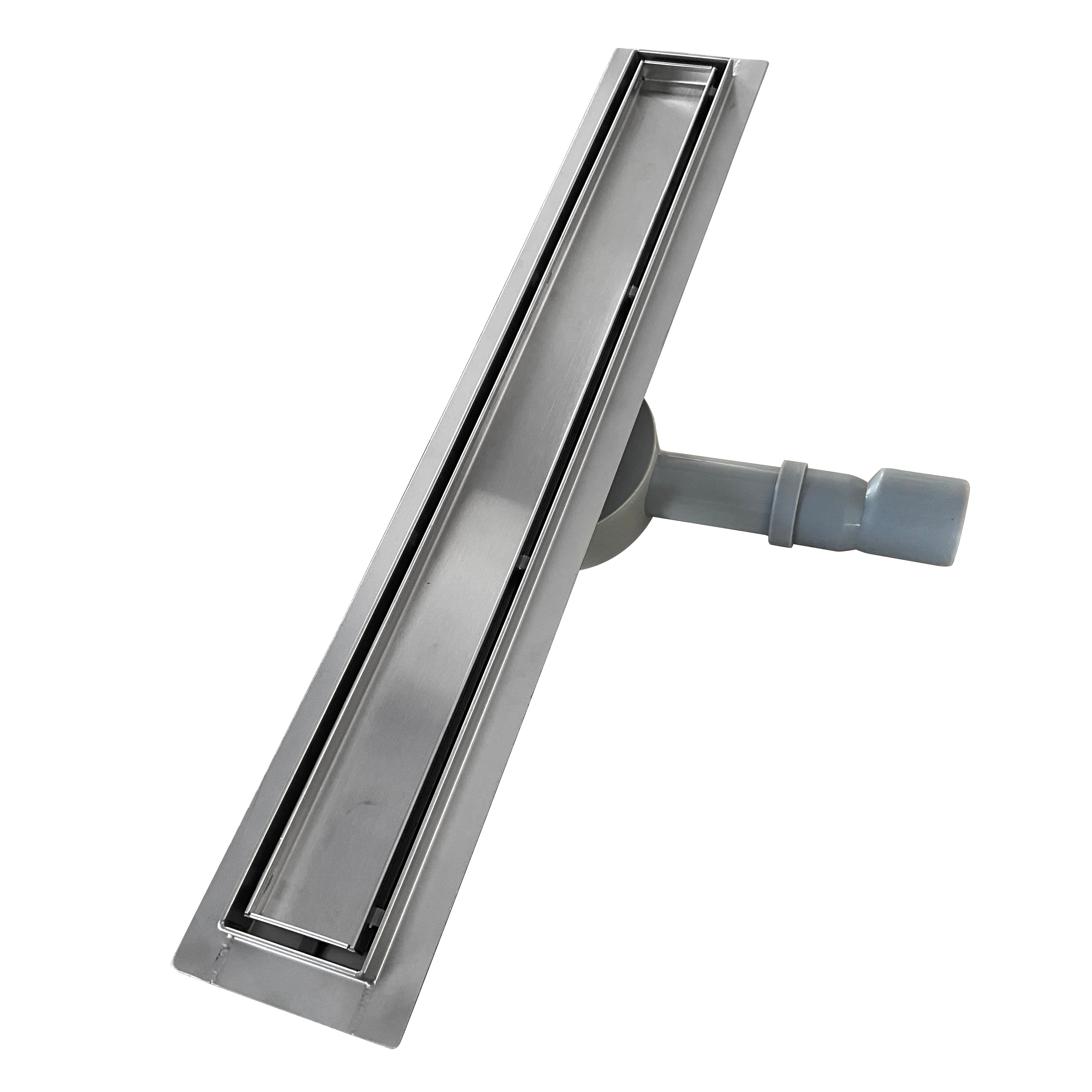 Scarico Doccia Lineare INOX - Copertura Argentata, Filtro e Sifone 360º - Modello B1