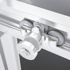 KAYLEE - Cabina doccia reversibile con porte scorrevoli, profilo bianco e vetro temperato fumé da 6 mm