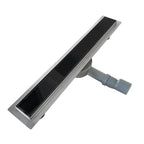 Ralo de duche plano de aço inoxidável com tampa de vidro preto B2