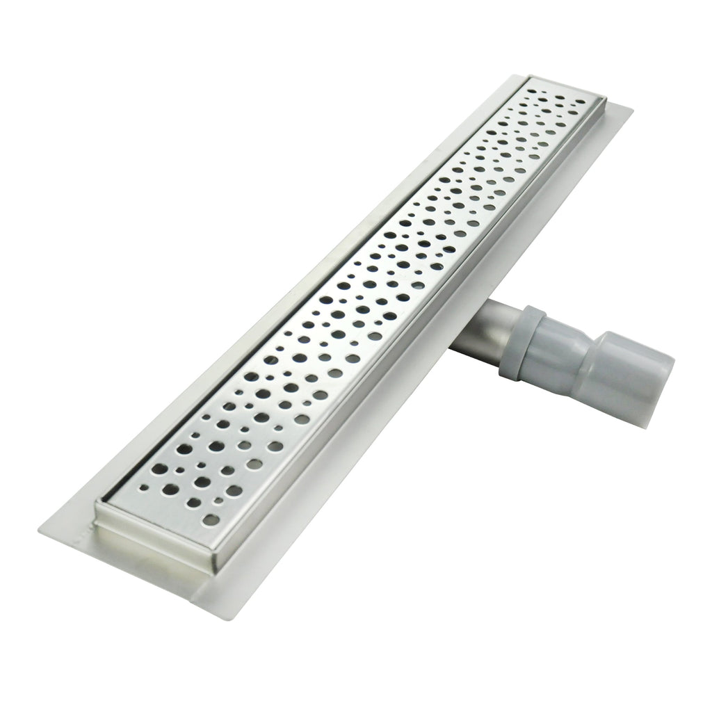 Desagüe de ducha rectangular de acero inoxidable ultraplano Modelo R5 Plateado Drenaje borde griego