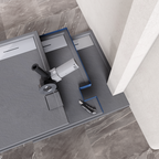 HIEMAL - Piatto doccia grigio antiscivolo, resistente e durevole - Incl. sifone e griglia inox
