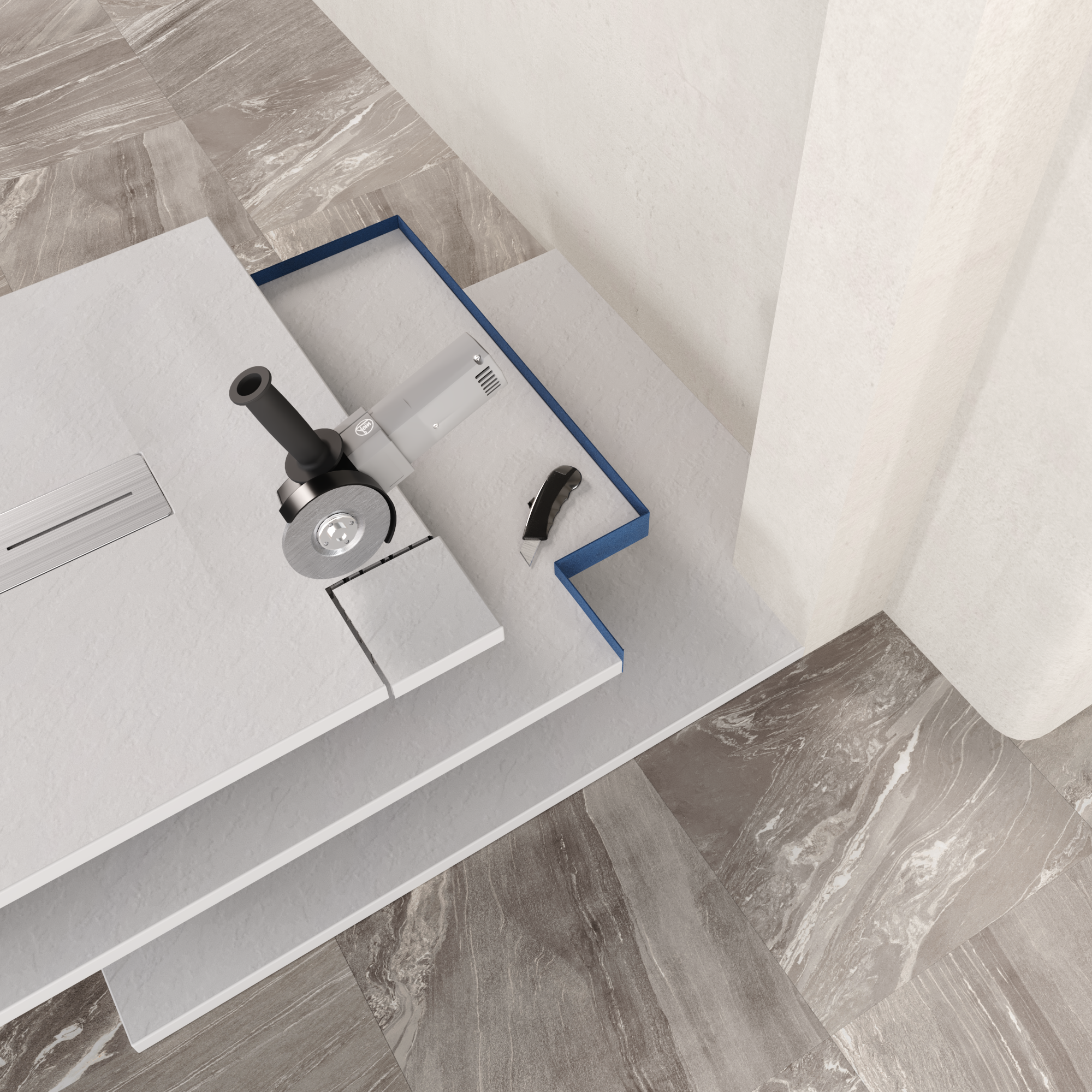 LUMIA - Piatto doccia bianco antiscivolo, resistente e durevole - Incl. sifone e griglia inox